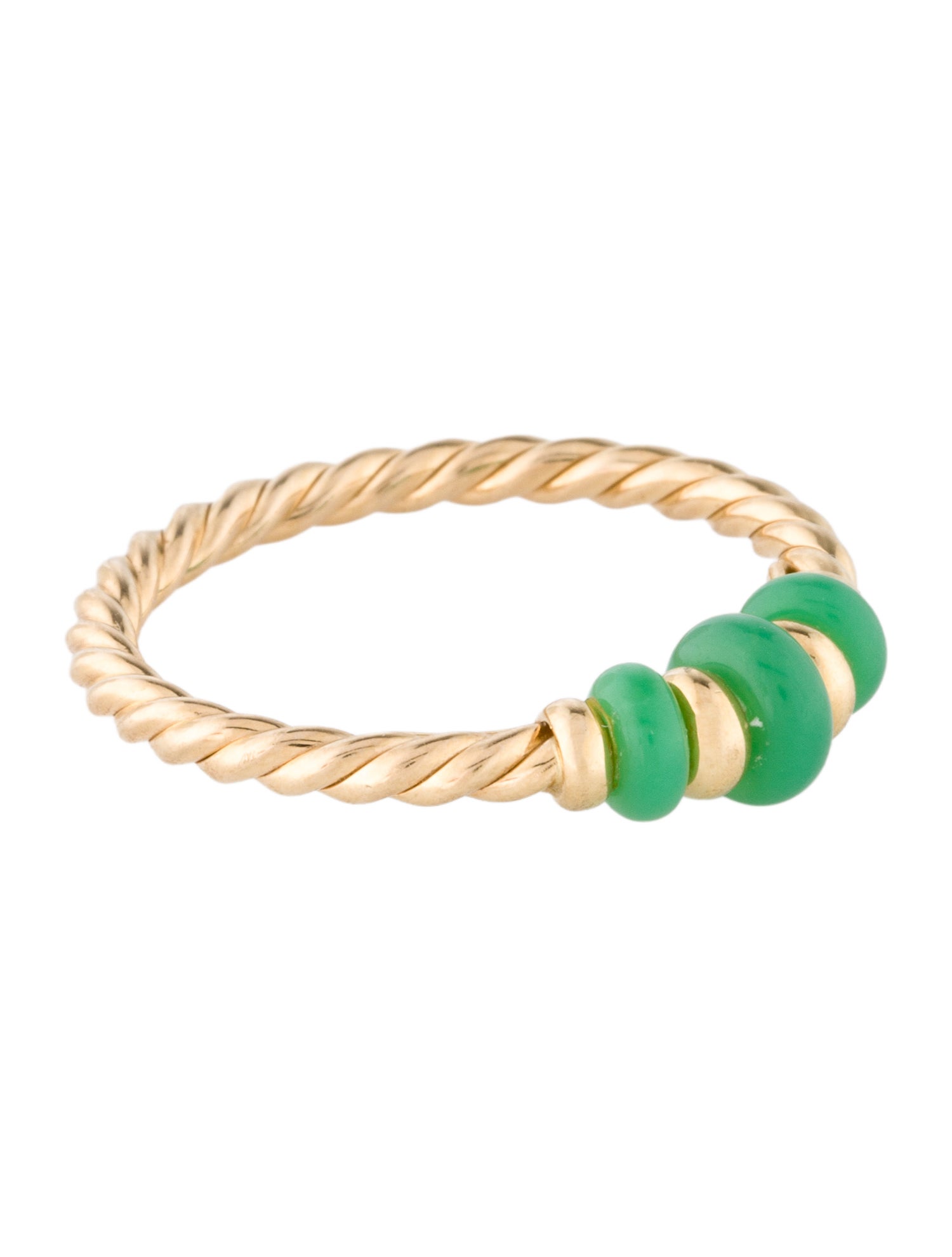 David Yurman 18K Chrysoprase Rio Rondelle Ring
