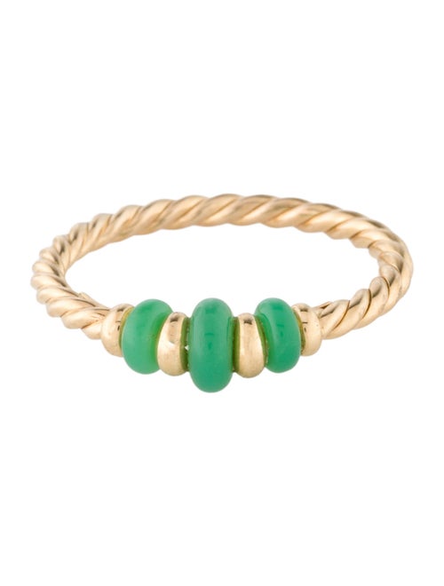 David Yurman 18K Chrysoprase Rio Rondelle Ring