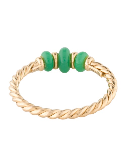 David Yurman 18K Chrysoprase Rio Rondelle Ring