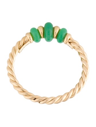 David Yurman 18K Chrysoprase Rio Rondelle Ring