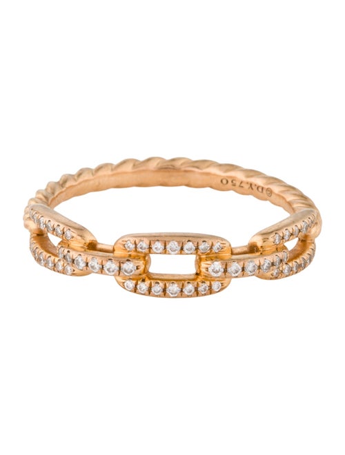David Yurman 18K Diamond Stax Chain Link Band
