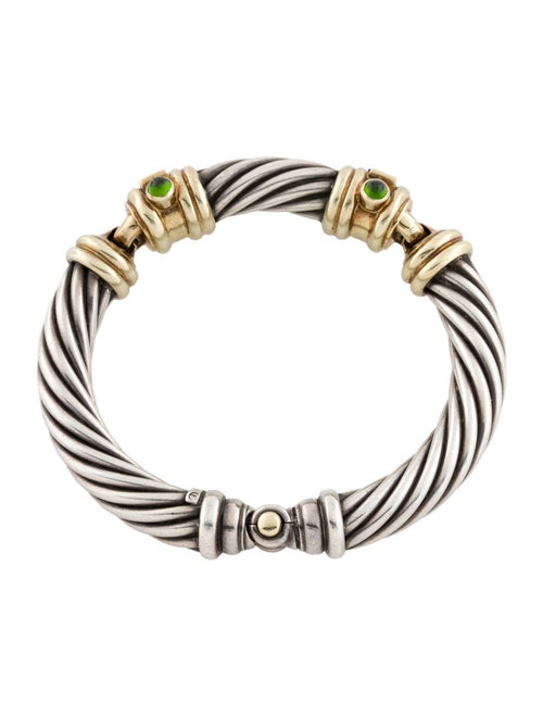 David Yurman Amethyst & Diopside Renaissance Hinged Bangle Bracelet