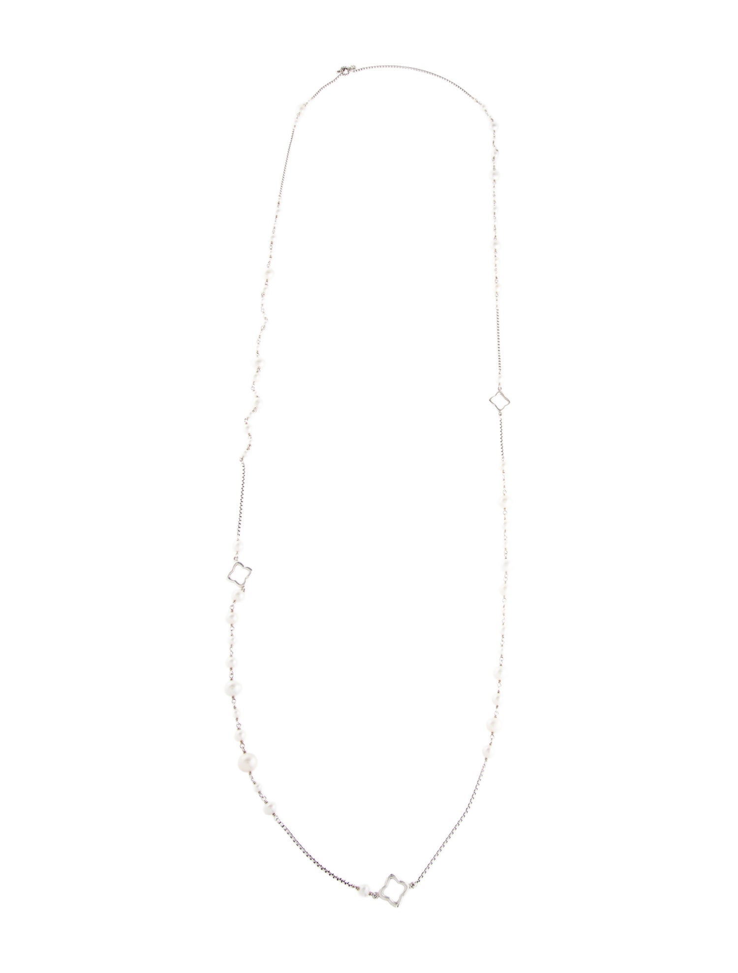David Yurman Pearl Quatrefoil Long Station Necklace