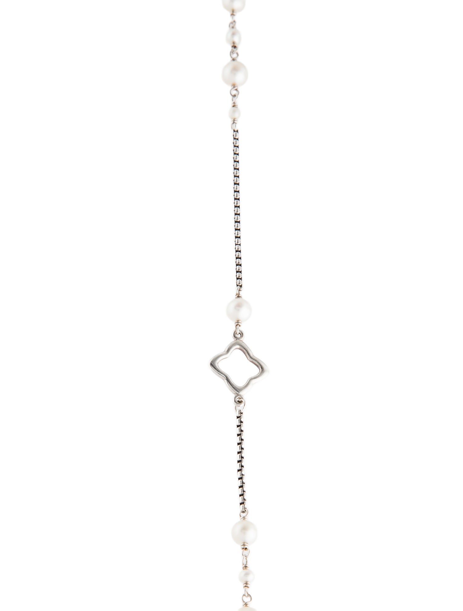 David Yurman Pearl Quatrefoil Long Station Necklace