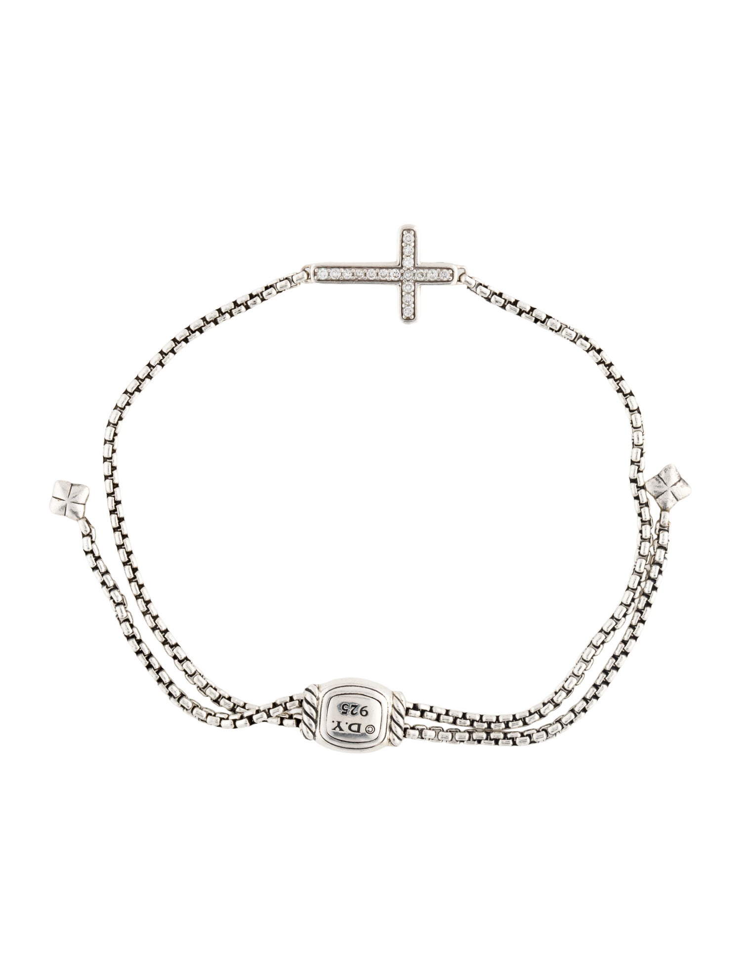 David Yurman Diamond Petite Pavé Cross Chain Bracelet