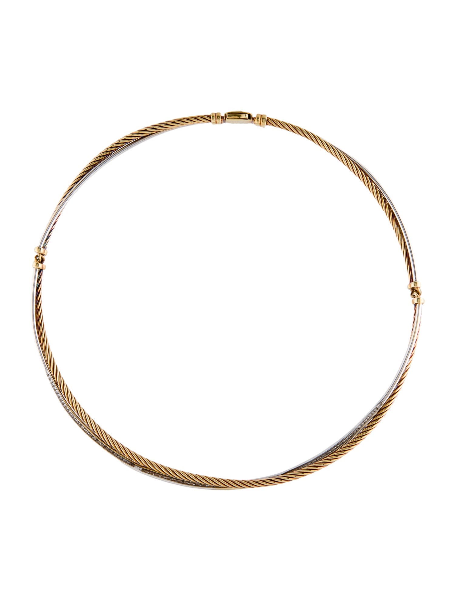 David Yurman 18K Diamond Crossover Choker