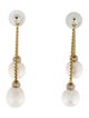 David Yurman 18K Pearl & Diamond Solari Chain Drop Earrings