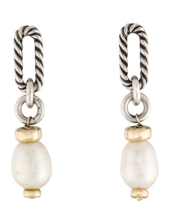David Yurman Pearl Chain Drop Earrings
