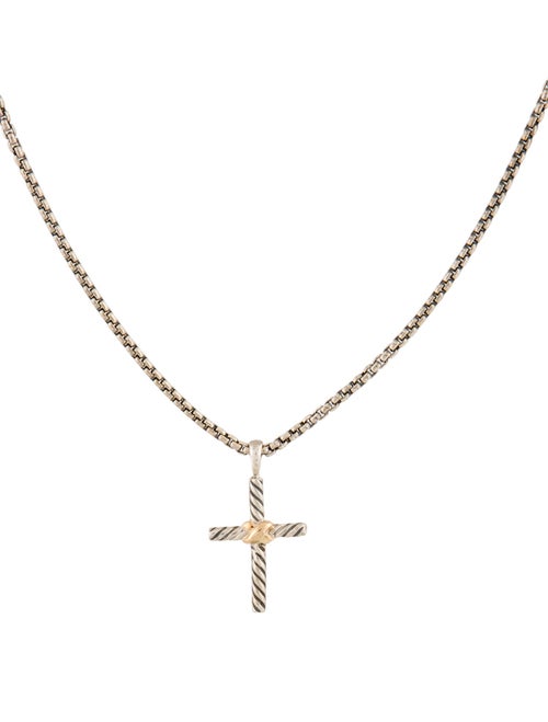 David Yurman Two-Tone Petite X Cross Pendant Necklace