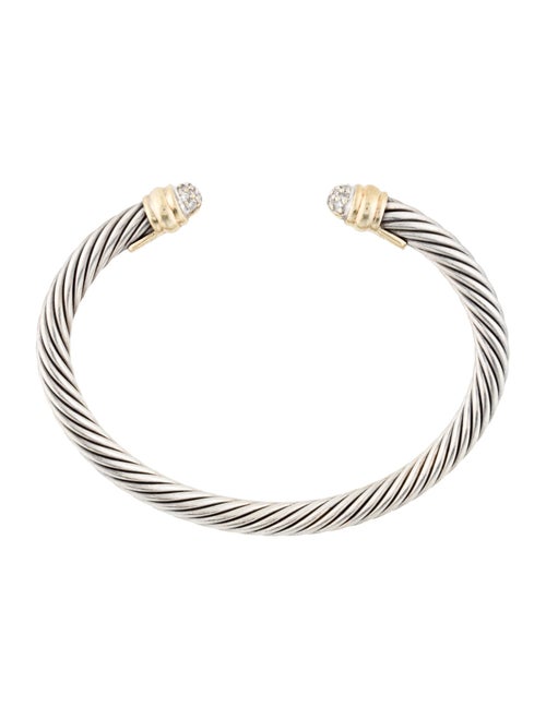 David Yurman Diamond Classic Cable Cuff Bracelet