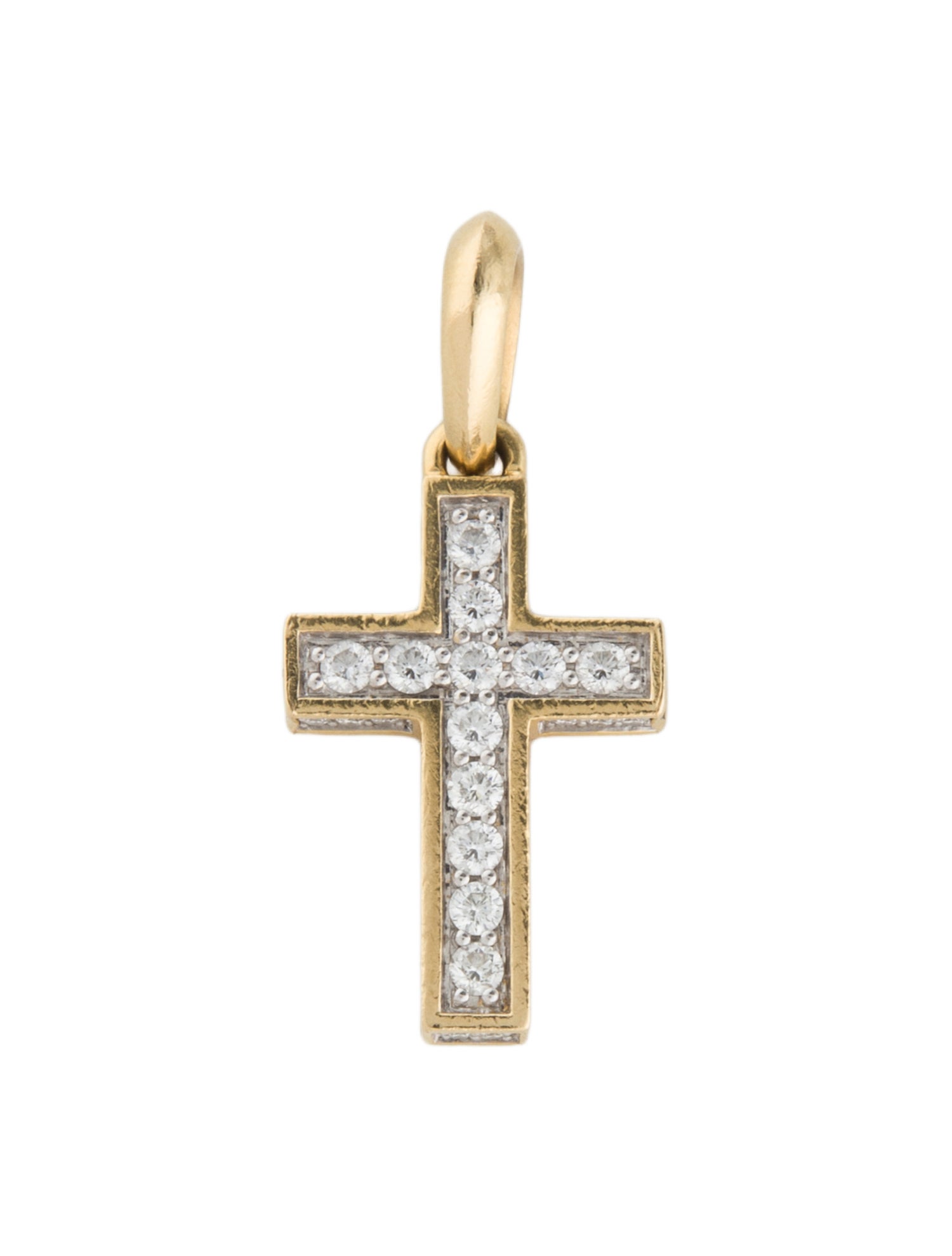 David Yurman 18K Diamond Cross Pendant Necklace