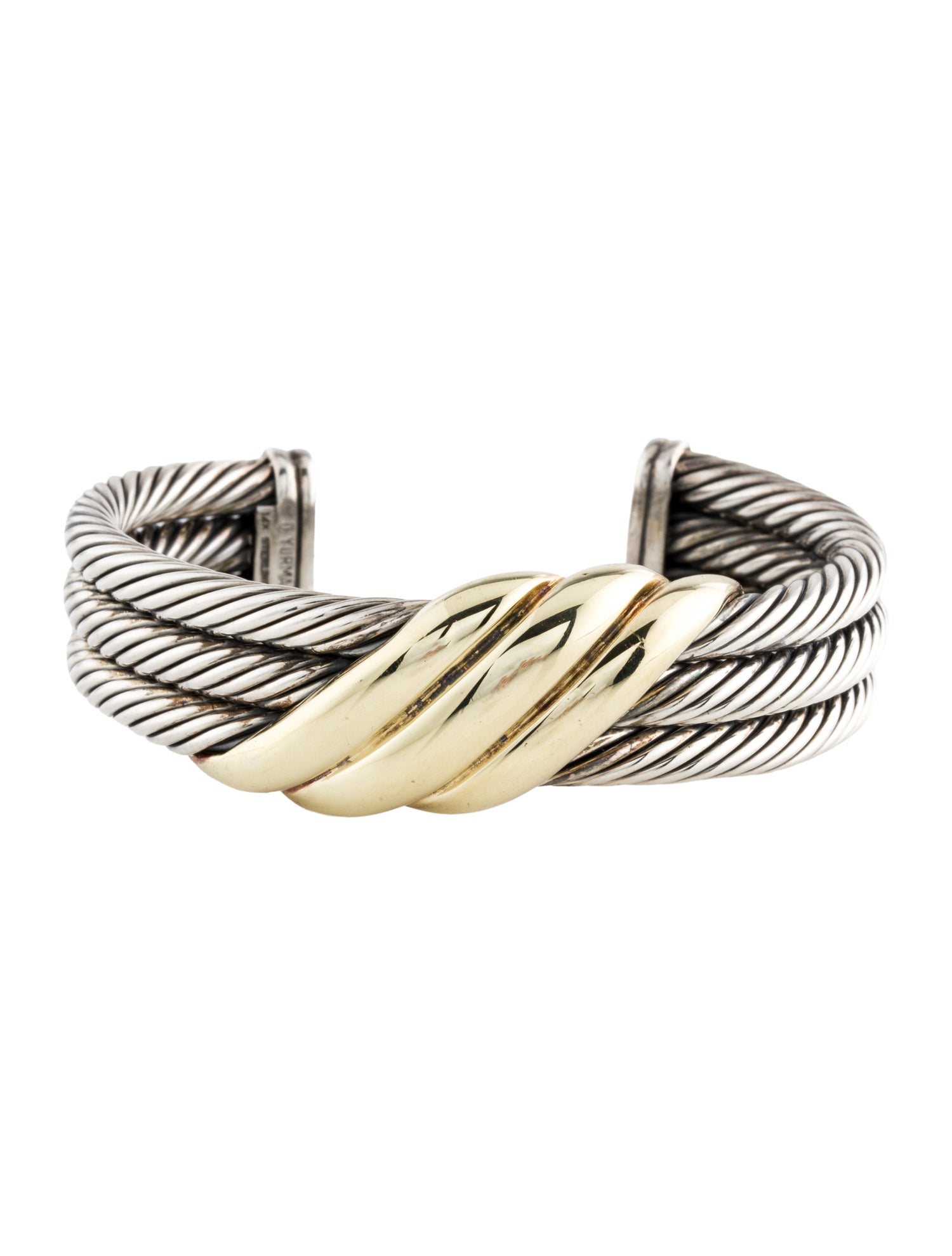 David Yurman Two-Tone Sculpted Cable Wide Cuff