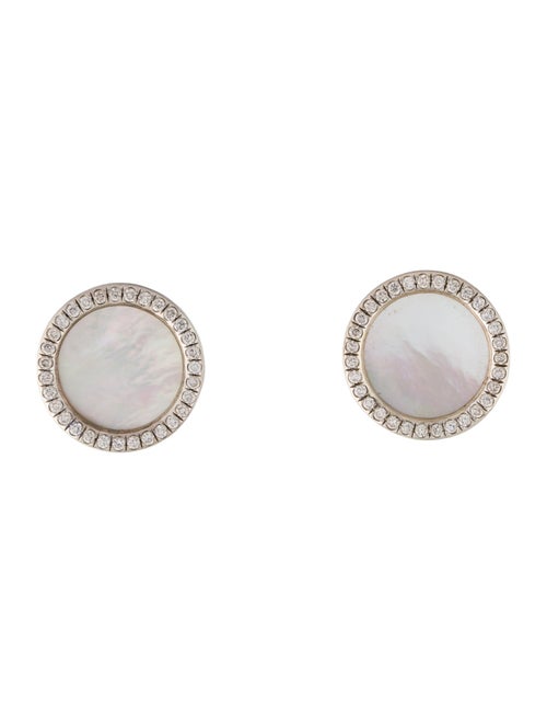 David Yurman Mother of Pearl & Diamond Elements Studs