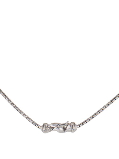 David Yurman Diamond Petite Buckle Necklace