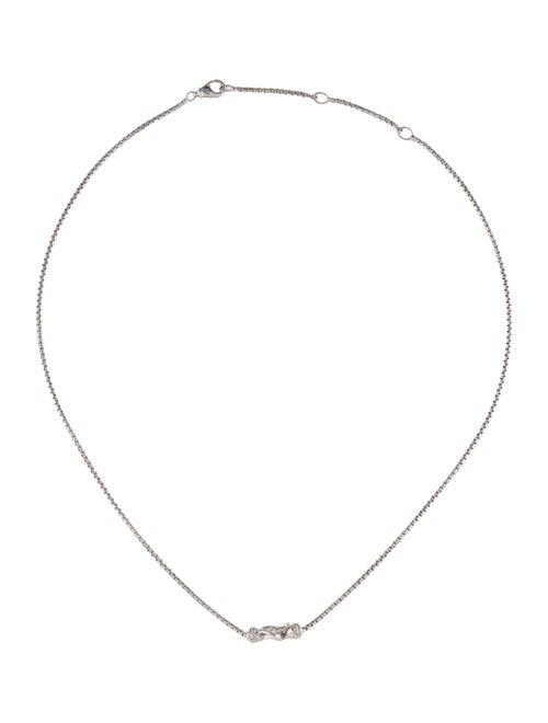 David Yurman Diamond Petite Buckle Necklace