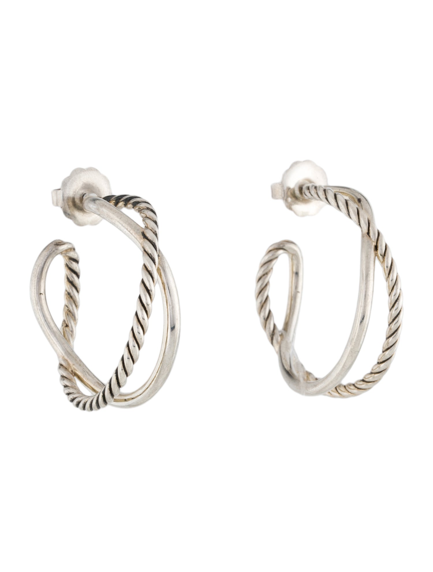 David Yurman Crossover Hoop Earrings