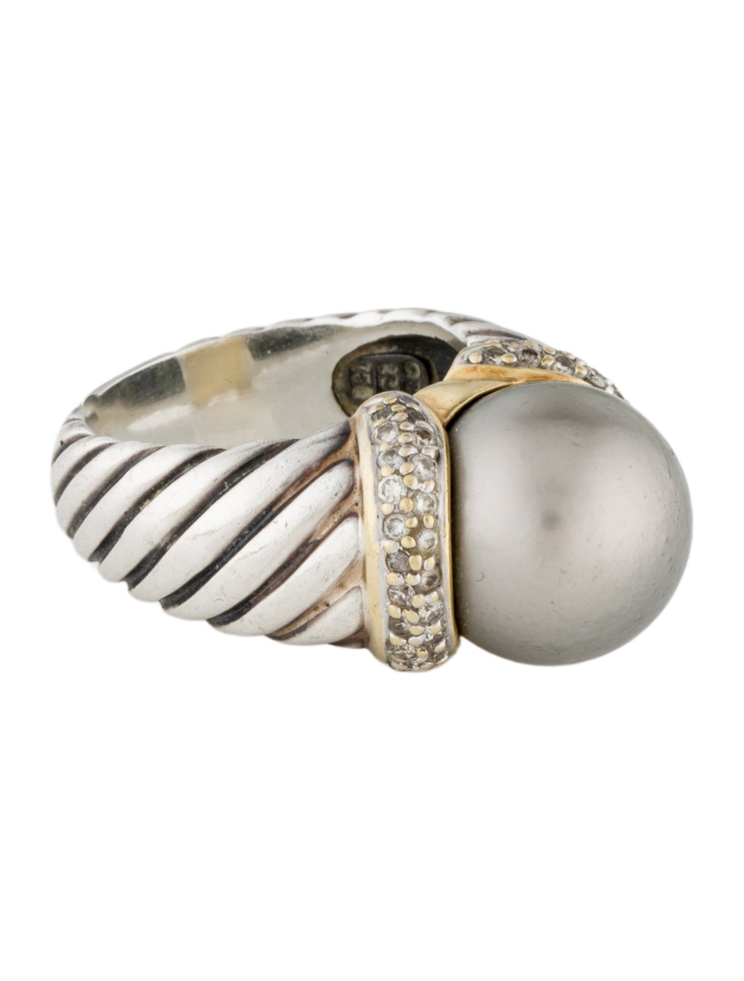 David Yurman Pearl & Diamond Cocktail Ring
