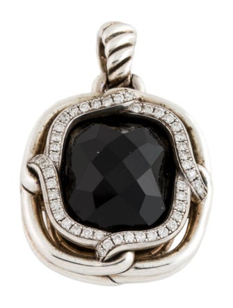 David Yurman Onyx & Diamond Labyrinth Pendant