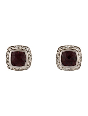 David Yurman Garnet & Diamond Albion Stud Earrings