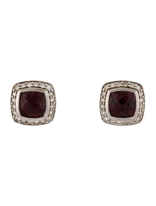 David Yurman Garnet & Diamond Albion Stud Earrings