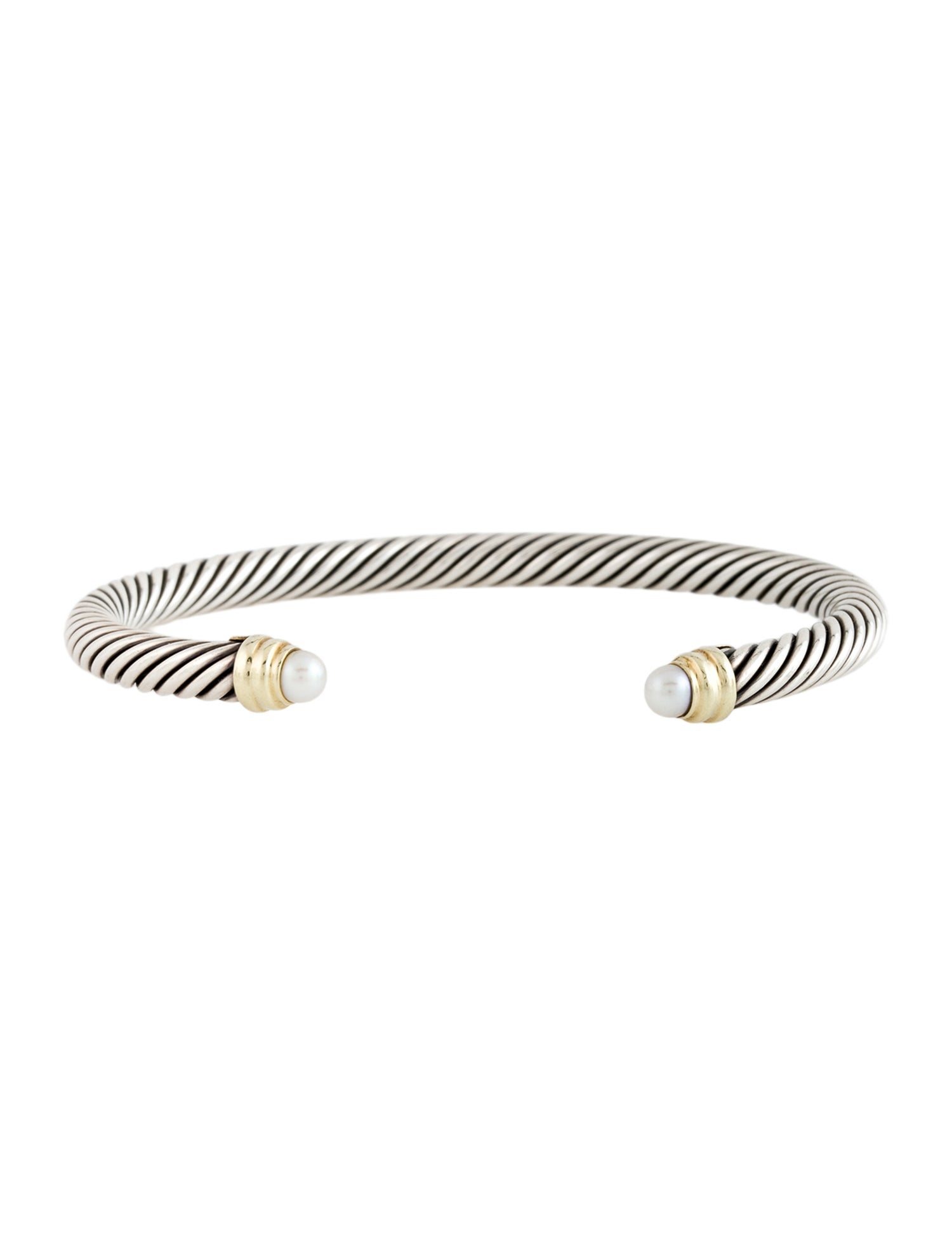 David Yurman Two-Tone Pearl Classic Cable Cuff