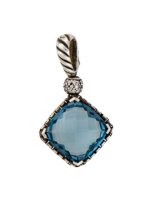 David Yurman Topaz & Diamond Cushion on Point Enhancer Pendant