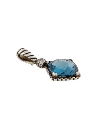 David Yurman Topaz & Diamond Cushion on Point Enhancer Pendant