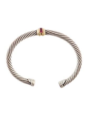 David Yurman Ruby Station Cable Cuff Bracelet