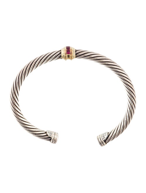 David Yurman Ruby Station Cable Cuff Bracelet
