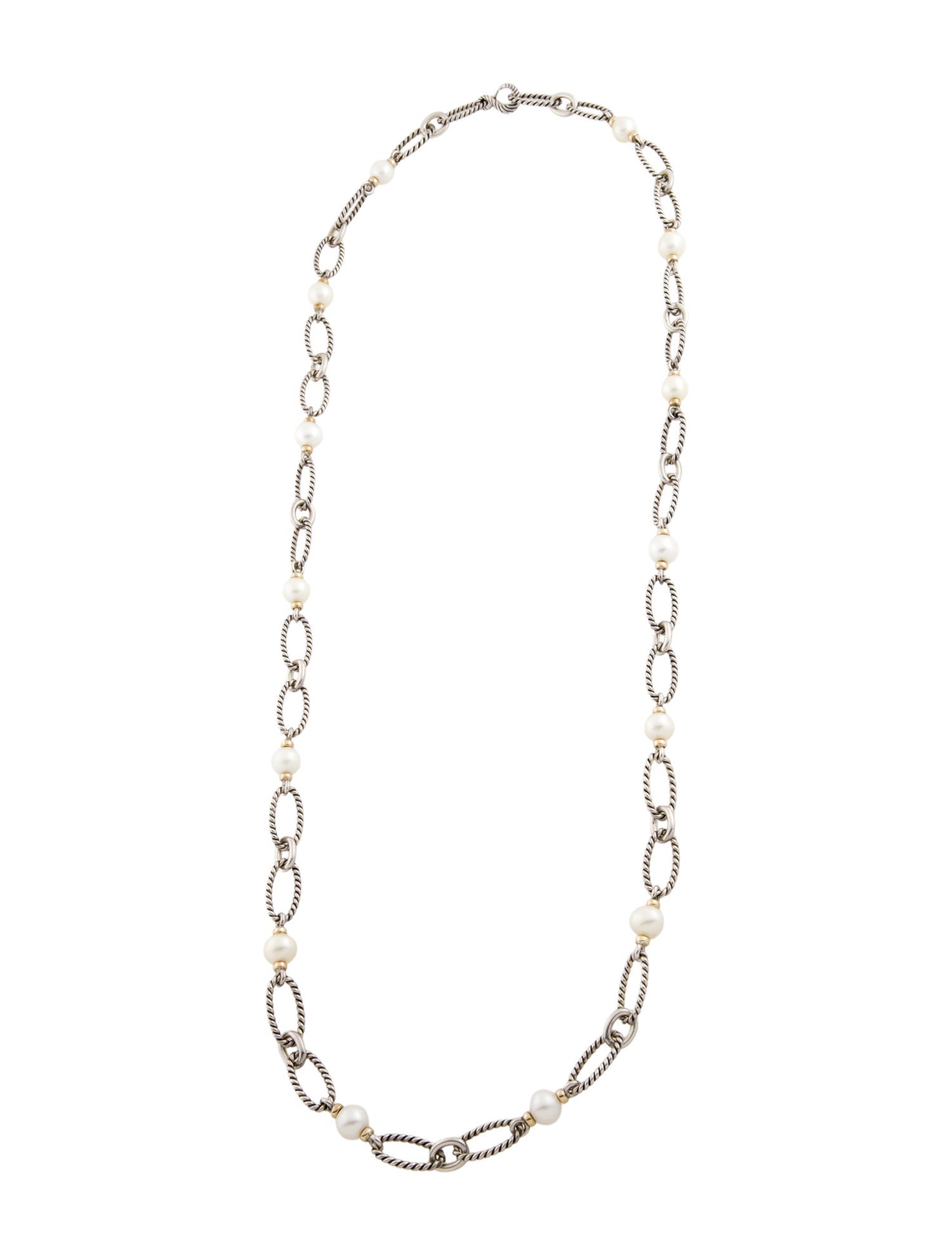 David Yurman Pearl Figaro Station Necklace