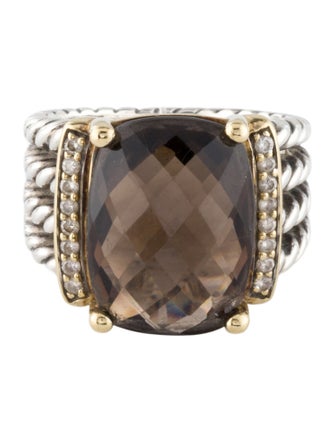 David Yurman Smoky Quartz & Diamond Wheaton Cocktail Ring