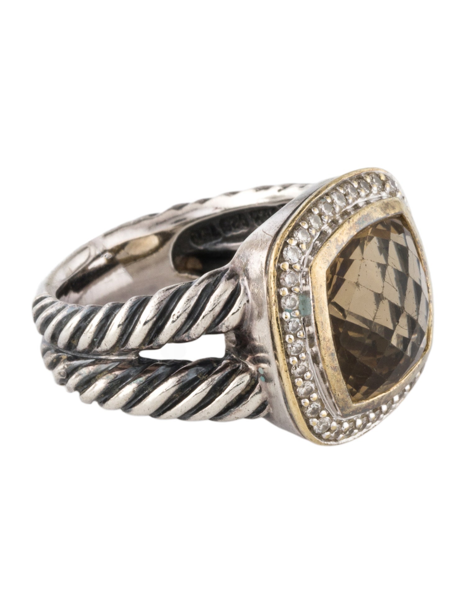 David Yurman Smoky Quartz & Diamond Albion Ring