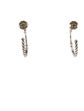 David Yurman Diamond Metro Cable Hoop Earrings