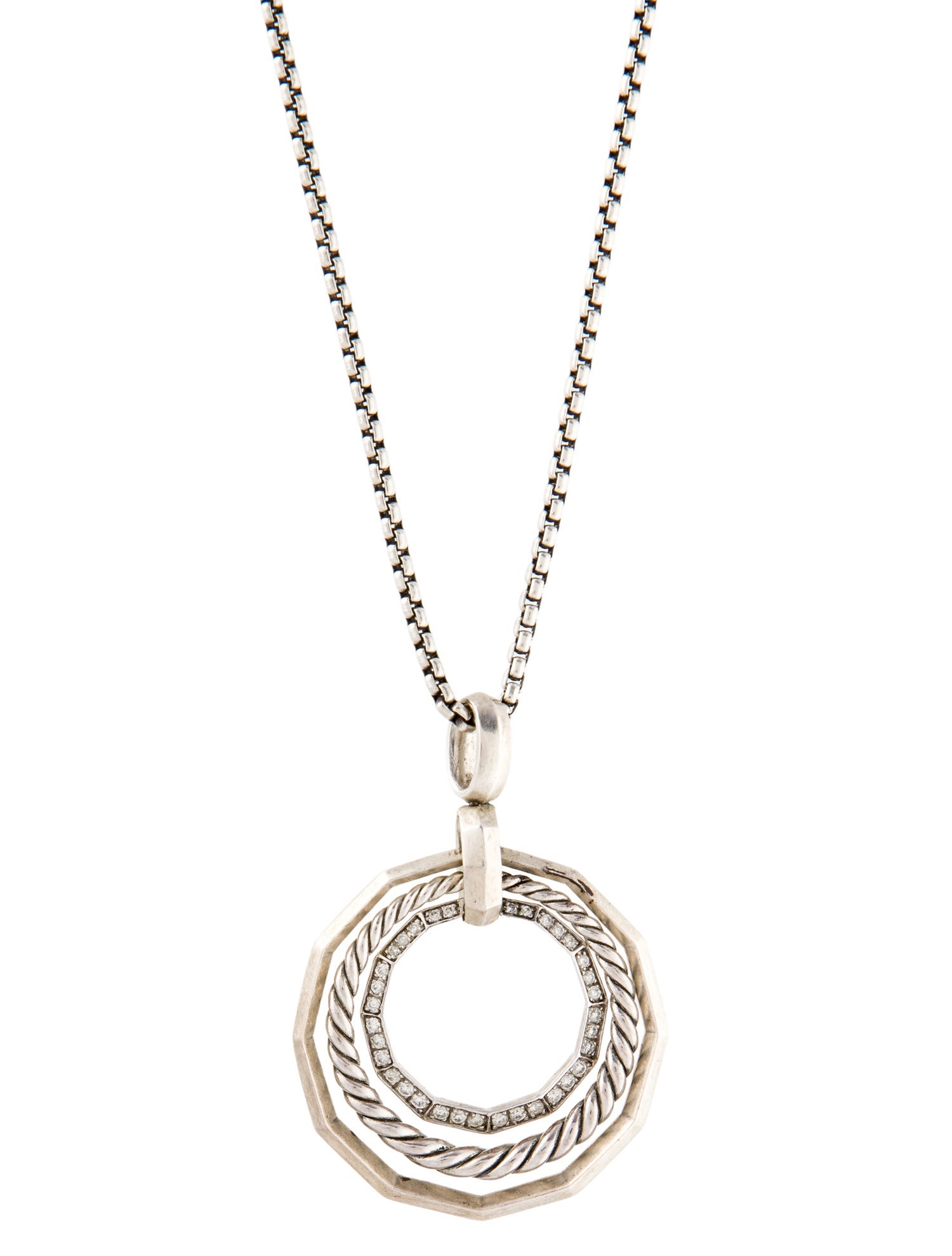 David Yurman Diamond Stax Pendant Necklace