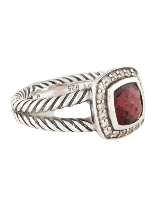 David Yurman Garnet & Diamond Petite Albion Ring