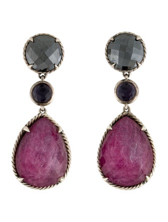 David Yurman Ruby Moonlight Triple Drop Earrings