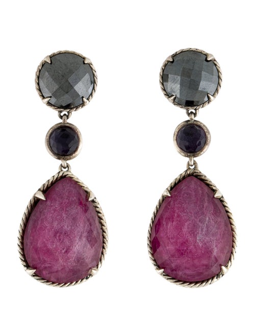 David Yurman Ruby Moonlight Triple Drop Earrings