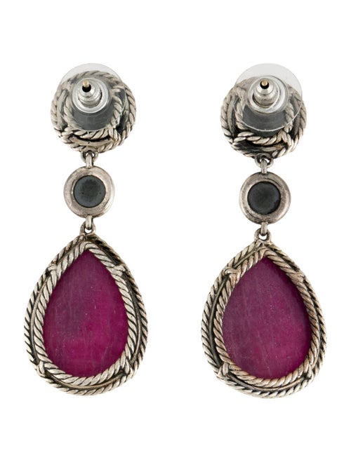 David Yurman Ruby Moonlight Triple Drop Earrings