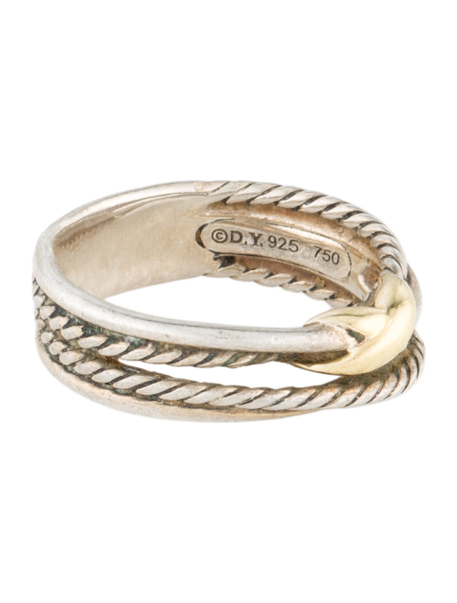 David Yurman Two Tone X Crossover Ring