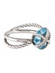 David Yurman Topaz & Diamond Cable Wrap Ring