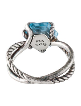 David Yurman Topaz & Diamond Cable Wrap Ring