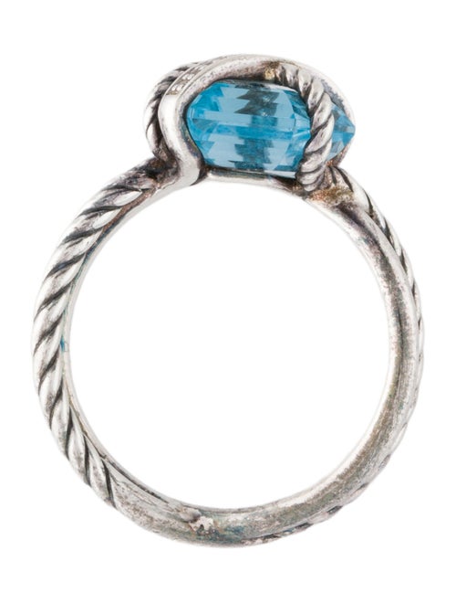 David Yurman Topaz & Diamond Cable Wrap Ring