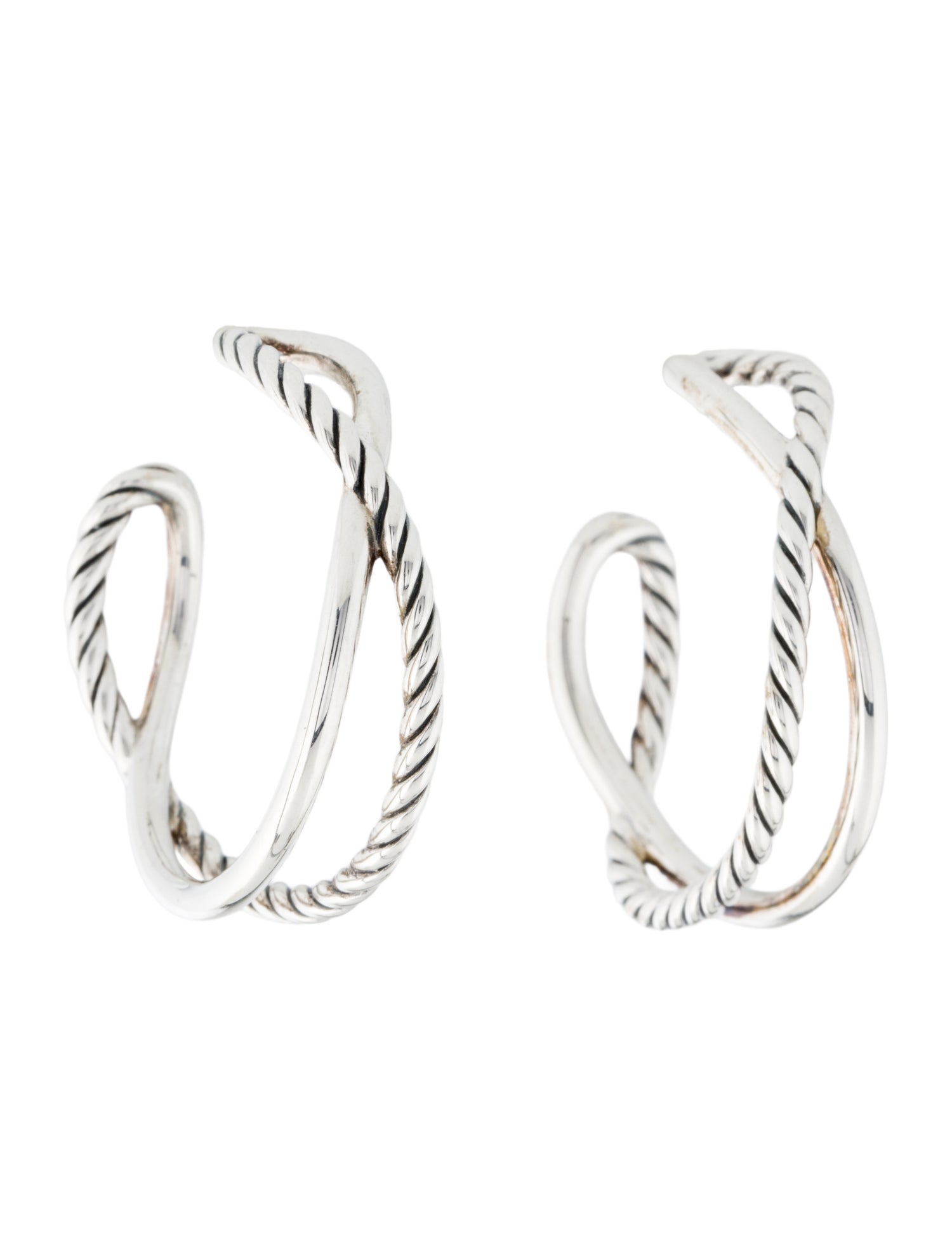David Yurman Crossover Hoop Earrings