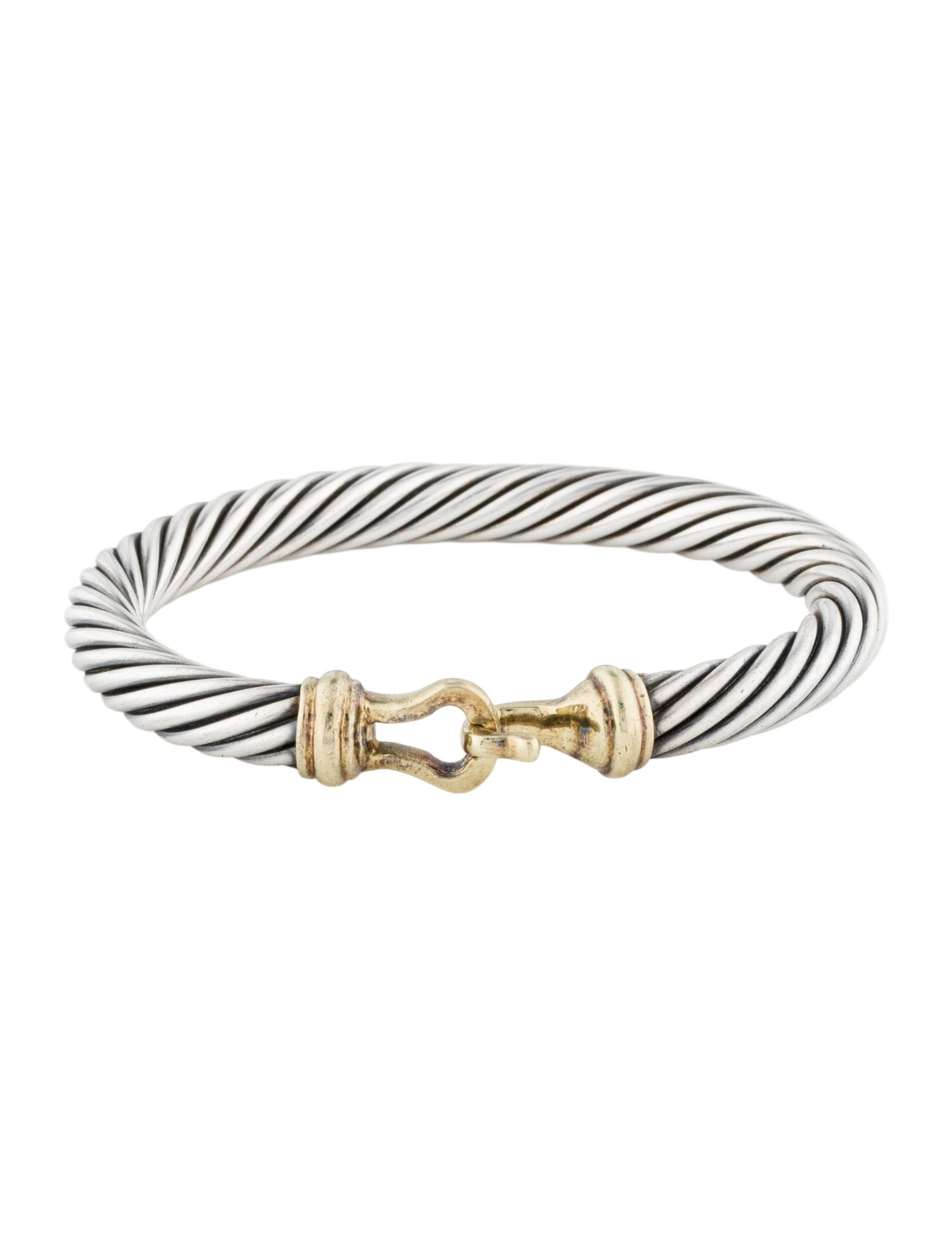 David Yurman Two-Tone Cable Buckle Bangle