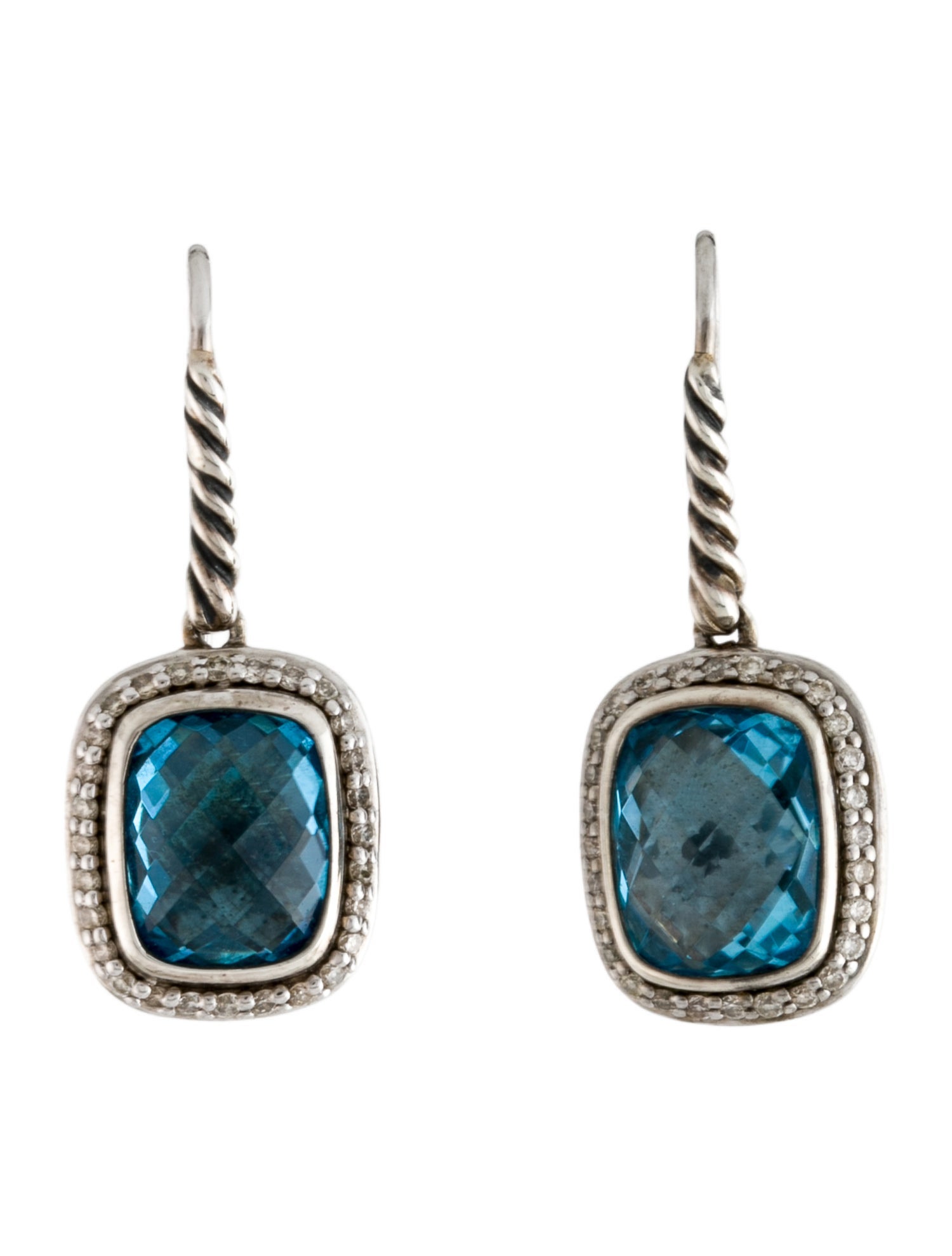 David Yurman Topaz & Diamond Noblesse Drop Earrings