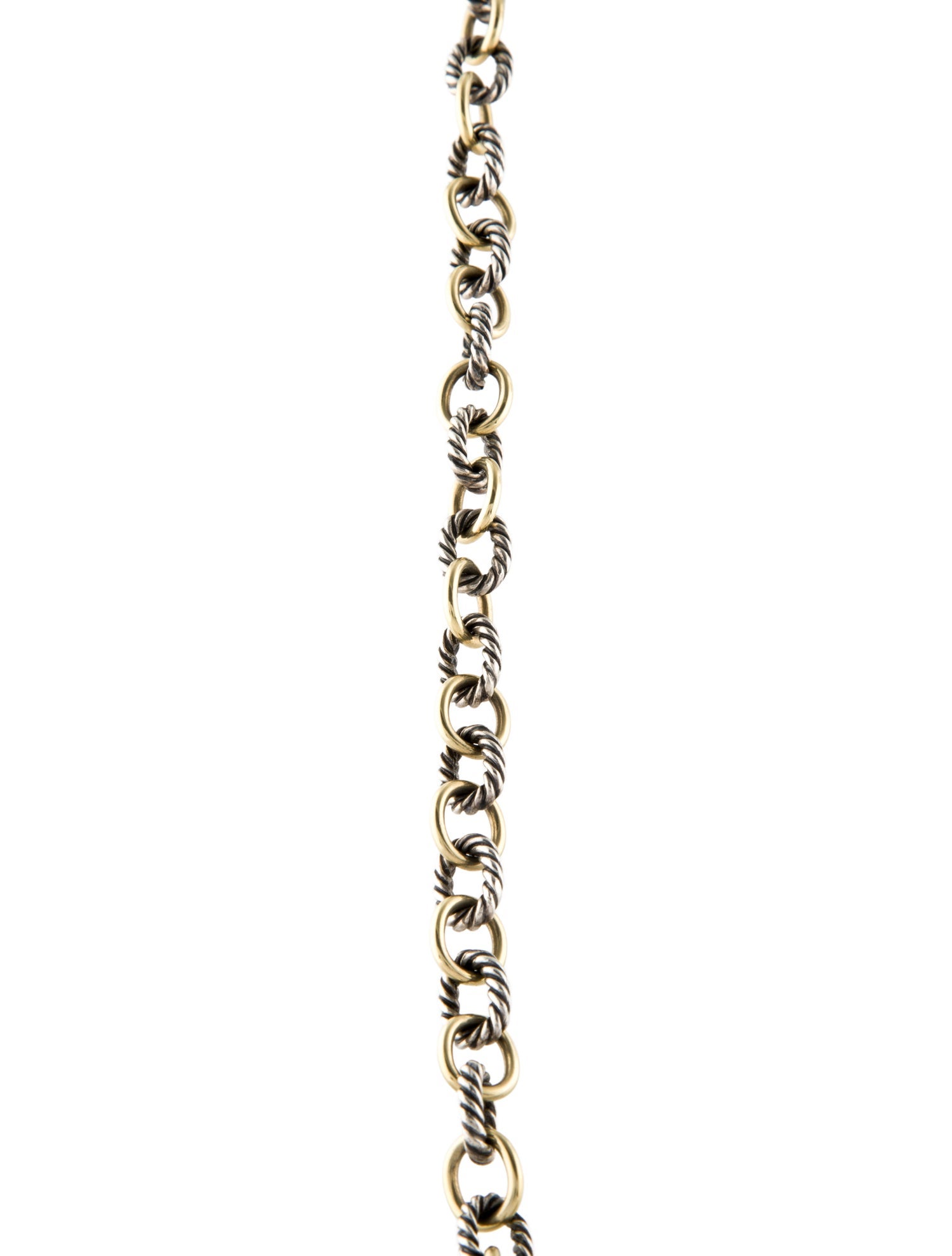 David Yurman Two-Tone Long Oval Link Chain Necklace