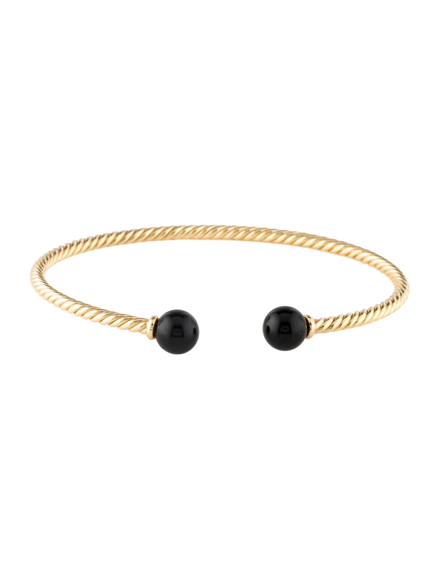 David Yurman 18K Onyx Solari Cablespira Cuff Bracelet