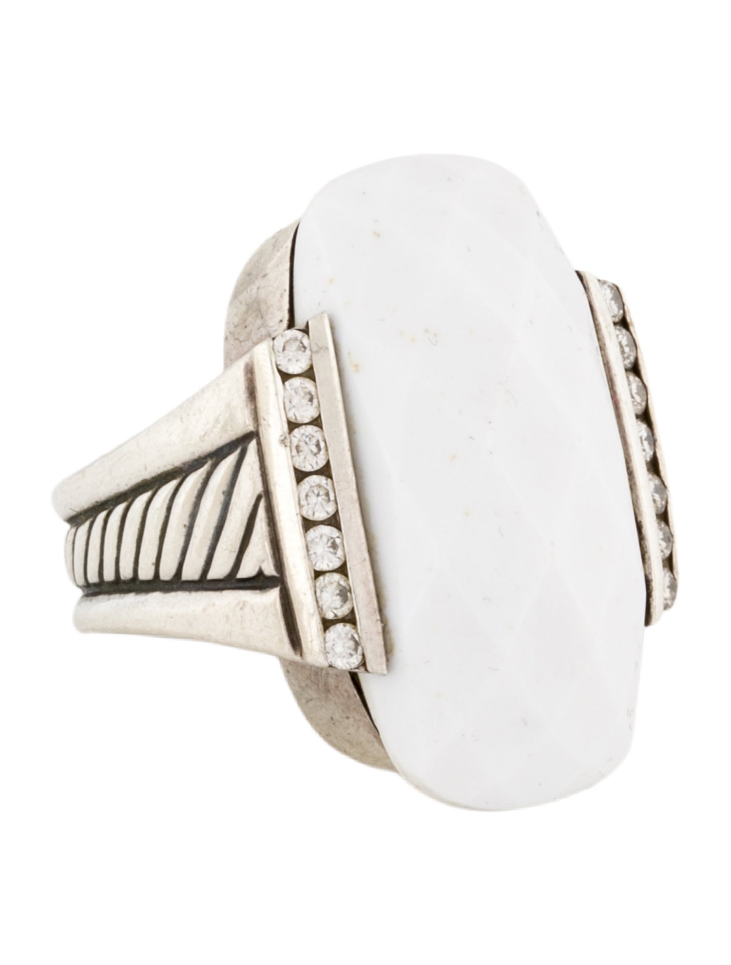 David Yurman Chalcedony & Diamond Wheaton Cocktail Ring