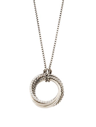 David Yurman Diamond Crossover Pendant Necklace