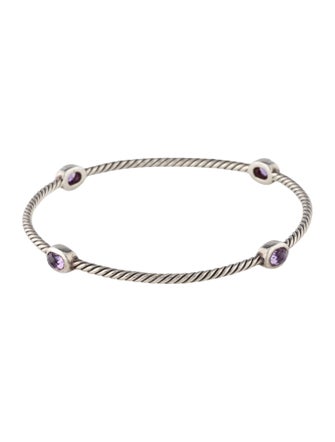 David Yurman Amethyst Color Classic Station Bangle